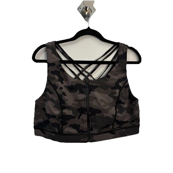 Torrid Happy Camper Front Zip Sport Bra Camo Print Women 2 X - Picture 2 of 9